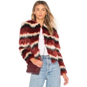 Majorelle Faux Fur Chevron Coat
